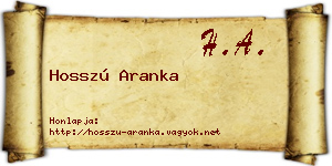 Hosszú Aranka névjegykártya
