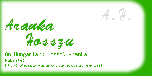 aranka hosszu business card
