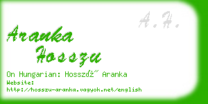 aranka hosszu business card